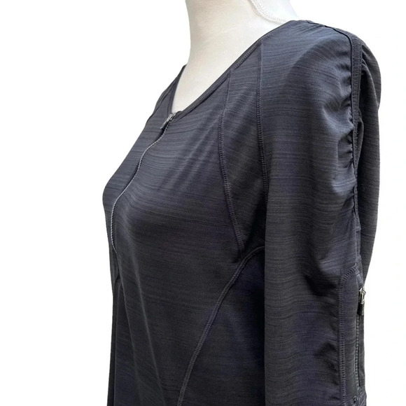 Athleta Black Long Sleeve 1/4 Zip Pullover with Arm Zipper Pocket Size XL - Picture 5 of 15